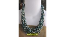 bali beaded short necklaces multi seed wrapt 